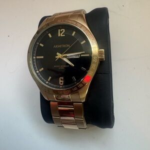 Armitron Black Dial Gold Watch